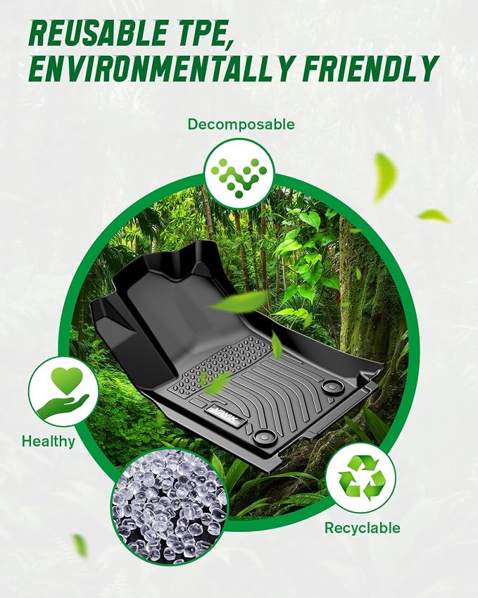 VIWIK Floor Mats for Chevrolet Chevy Tahoe 2021 2022-2026 8 Seat Bench, All Weather Custom Car Mats Full Set 1st/2nd/3rd Row Front & Rear, Automotive Floor Liners TPE Black Odorless Waterproof