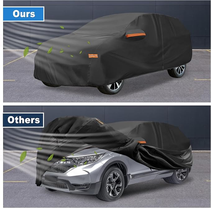 ACROPIX Car Cover Waterproof All Weather Full Exterior Cover Rain Hail Sun Protector Car Cover Black Fit for Honda CRV 1995-2024 with Door Zipper - Pack of 1