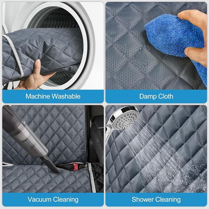 ANOSOSPECIAL Grey Dog Car Seat Cover for Back Seat,Non-Stick Fur,Pet-Friendly and Waterproof - Universal Fit Interior Protector for Auto, Van, SUV - Ideal for Kids and Pets