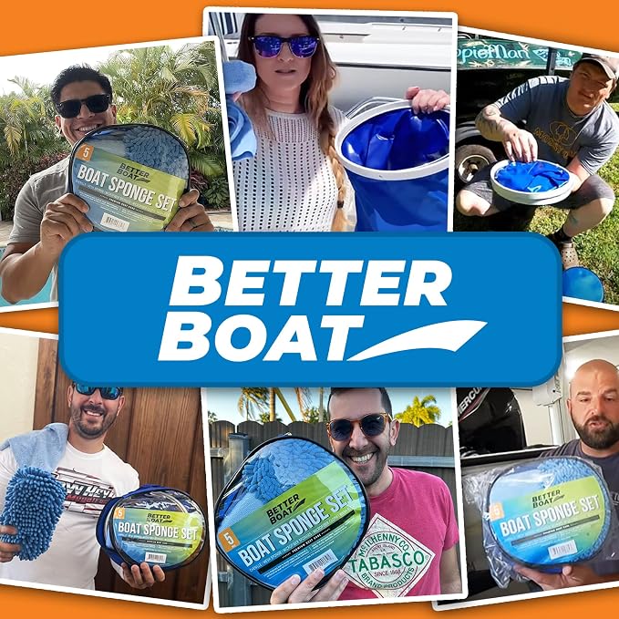 Boat Cleaner and Car Wash Sponges, Non-Scratch Microfiber Sponge and Wash Cloths, Complete Cleaning Kit for Interior, Exterior, Seats, Fiberglass Boat Hull, and Car, Washing and Detailing Supplies