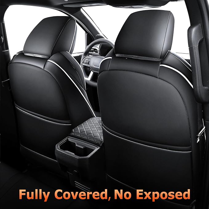 Leather Seat Covers Custom Fit for Tacoma Gen 4th (2024-2026) Double Cab | Custom Fit for SR, SR5, TRD PreRunner, TRD Sport, TRD Off-Road, Limited, Trailhunter - Fully Covered - Fit Like a Glove