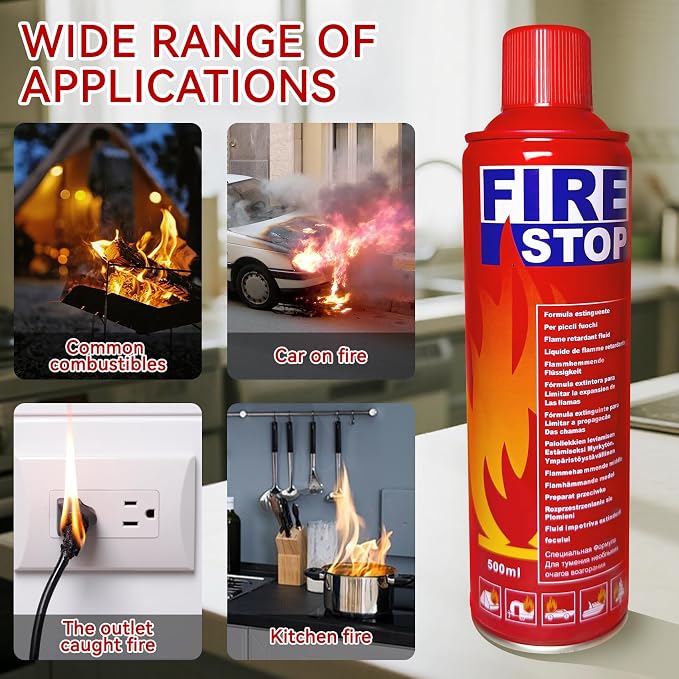 2/4-Pack Fire Extinguisher with Mount Brackets，Portable for Home Kitchen Car Boat，BBQ -Multi-Purpose Protection (4-Pack Fire Extinguisher)