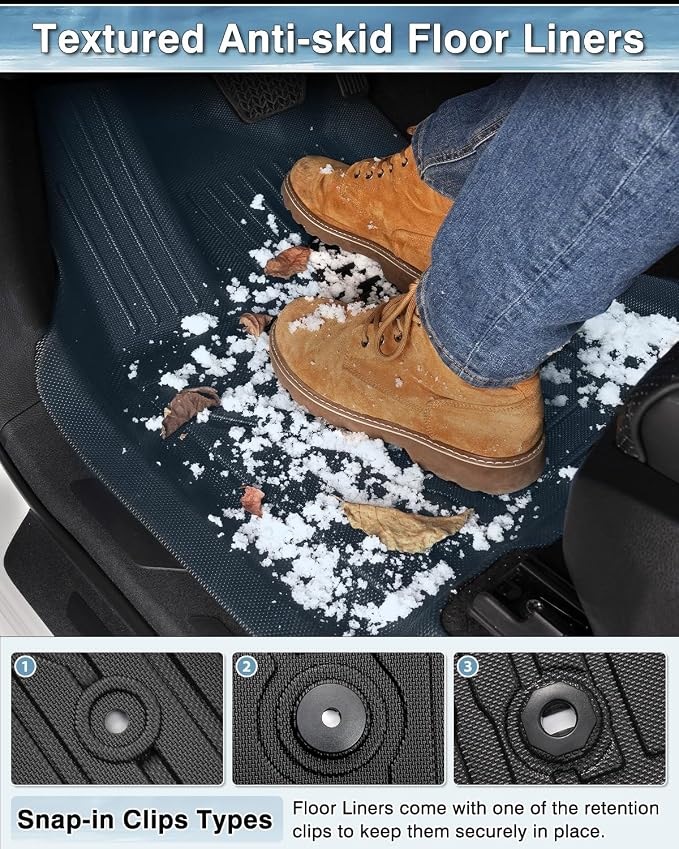 Mixsuper Forester Floor mats-Floor mat for Subaru Forester 2014 2015 2016 2017 2018,All Weather TPE Rubber Floor Liners Protection for Forester Accessories,2 Row Anti-Slip Car Mats, Black