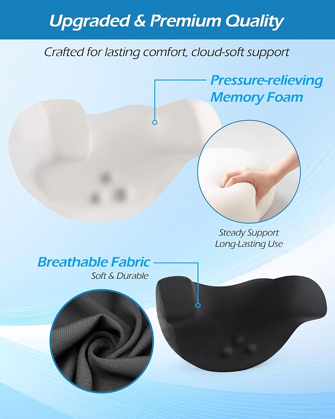 Lofty Aim 2 Pack Car Neck Pillow, Car Headrest Pillow | Ergonomic Memory Foam Headrest Pillow for Driving, Adjustable Neck Support Cushion, Head Rest Pillows for Car Seat, Black