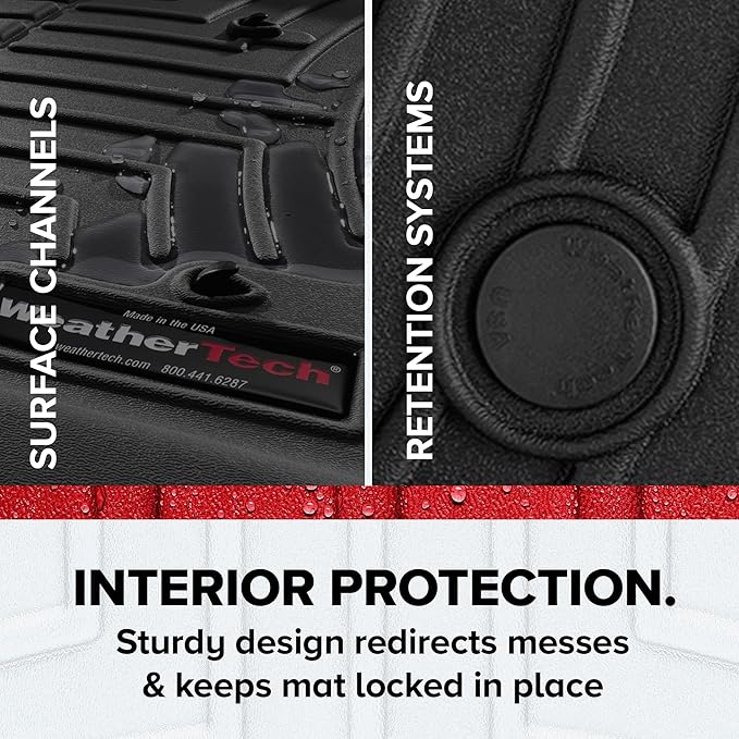 WeatherTech Custom Fit FloorLiners for GMC Sierra 1500 Limited, Silverado 2500HD/3500HD, Silverado 1500-1st & 2nd Row (471436-1-2), Cocoa