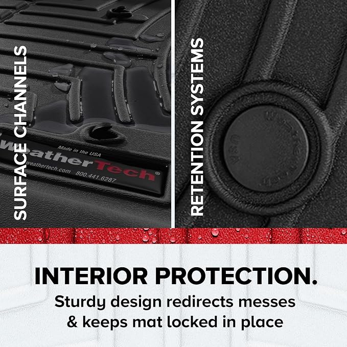 WeatherTech Custom Fit FloorLiners for Ford Super Duty, Super Duty, Super Duty - 1st & 2nd Row (441012-1-6), Black