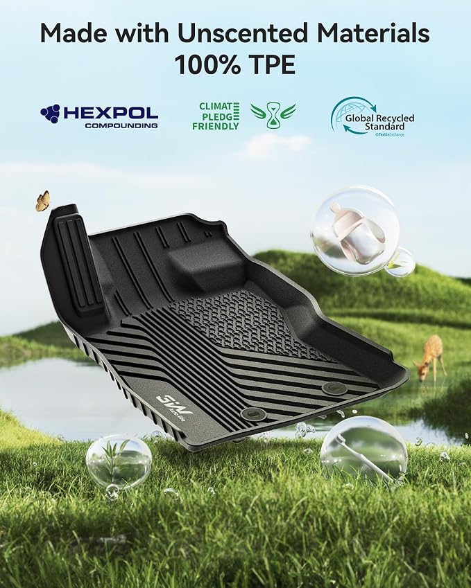3W Floor Mats & Cargo Liner Fit for 2024 2025 2026 Subaru Crosstrek/2024 2025 2026 Subaru Impreza, All Weather TPE Car Liner Custom Fit for Crosstrek & Impreza Accessories (NOT for Hybrid)