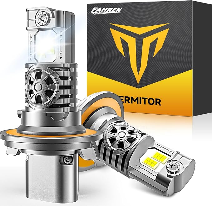 Termitor Upgraded 9008/H13 Light Bulbs,100,000LM 15X Brightness,6500K Cool White, Off-Road Use Only, 85K+ Hours Service Life, True 1:1 OEM Size, IP68, Plug N Play, Pack of 2