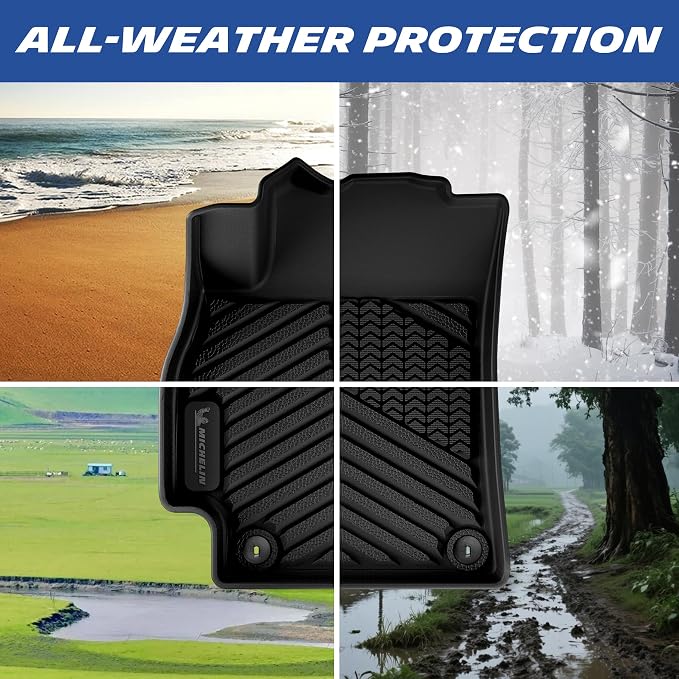 Michelin Vehicle Mats, Premier Series All-Weather TPE Custom Fit Liner for 2025-2026 Kia K4 Sedan Floor Mats, Not for K4 Hatchback (3 Piece)
