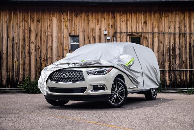 Koukou SUV Car Cover Custom Fit Infiniti QX60 from 2013 to 2025, Waterproof Car Cover All Weather for Automobiles Outdoor Indoor with Zipper Door,Sun Rain Dust Snow Protection.