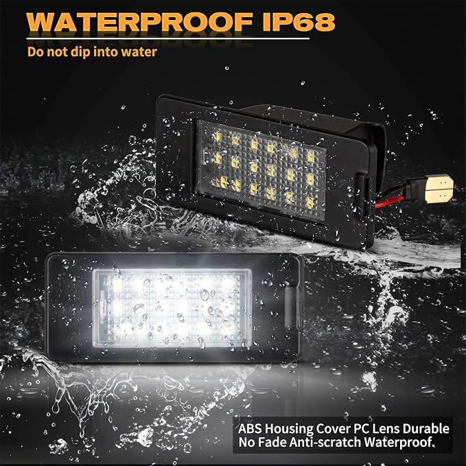 Gempro LED License Plate Lights Lamp Assembly, LED Rear Tag OEM Lamp Replacement Compatible with Chevy Tahoe Suburban Malibu/GMC Yukon XL/C-adillac Escalade ATS, White LED Lights - Pack of 2