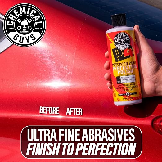 Chemical Guys, C4 & P4 Compound & Polish Paint Correction Kit, 2 x 16 oz | Cut scratches, swirls and towel marks with C4, then refine depth and gloss with P4, safe on clear coat paint