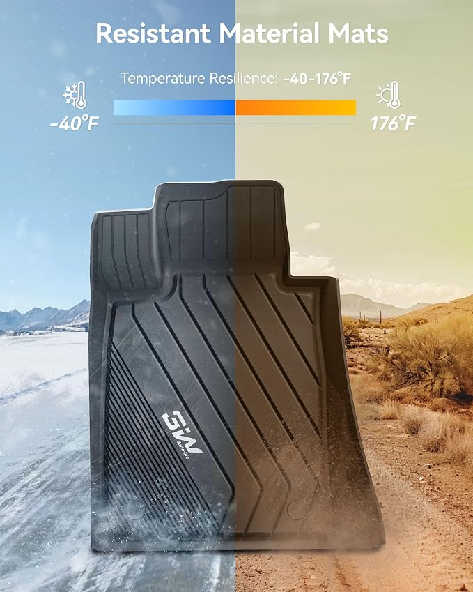 3W Floor Mats Custom Fit for 5 Series BMW 2017-2023 520i 528i 530i 540i 550i M5 G30, All Weather TPE Custom Fit Floor Liner 1st 2nd Rows BMW 5 Series Accessories Full Set Car Mats (Not for GT & 530e)