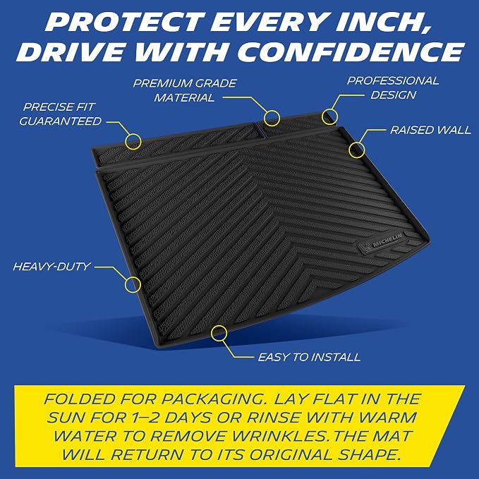 Michelin Vehicle Mats for 21-26 Suburban/Yukon XL/Escalade ESV, Trunk Mat | Not Fit Yukon/Escalade, All-Weather TPE Custom Fit Cargo Liner, Non-Slip, Odor Free, Premier (1 Piece)