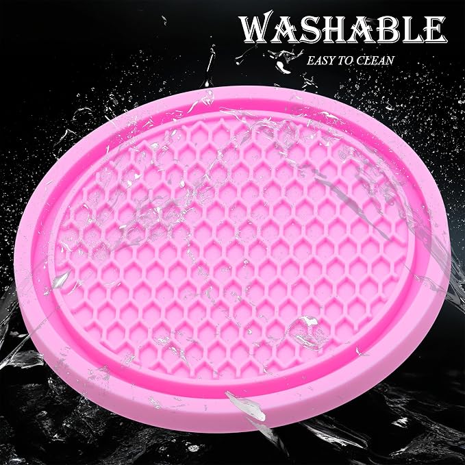 2PCS Car Cup Holder Coaster, Universal Auto Non-Slip Cup Holder Coaster, 2.75In Universal Non-Slip Recessed Car Interior Accessories (Pink)