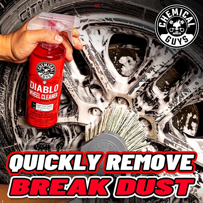 Chemical Guys, Diablo Brake Dust & Wheel Cleaner Spray for Rims, 2 x 16 oz | pH-balanced spray lifts brake dust and road grime from wheels, rims and tires, safe on all wheel finishes