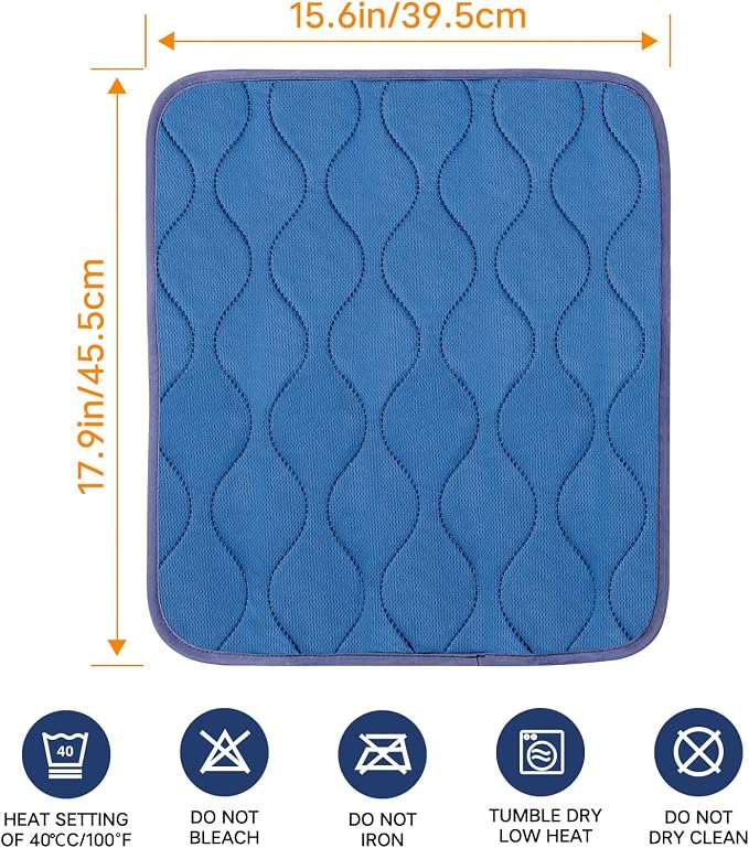Waterproof Seat Protector Chair Pads for Incontinence（2 pcs Navy Blue 15.2"x17.7"）-Washable Protector Seat Cover, Non-Slip Absorbent Incontinence Pad for Wheelchair & Pet