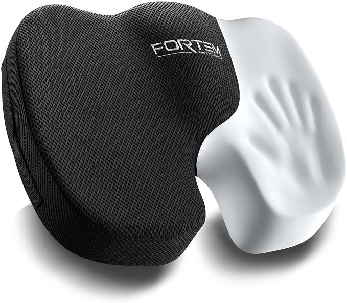 FORTEM Seat Cushion, Office Chair Cushion, Memory Foam Car Seat Cushions, Sciatica Coccyx Tailbone Pain Relief, Chair Cushions for Back Support, Sitting Pad for Gaming, Washable Cover, Non Slip