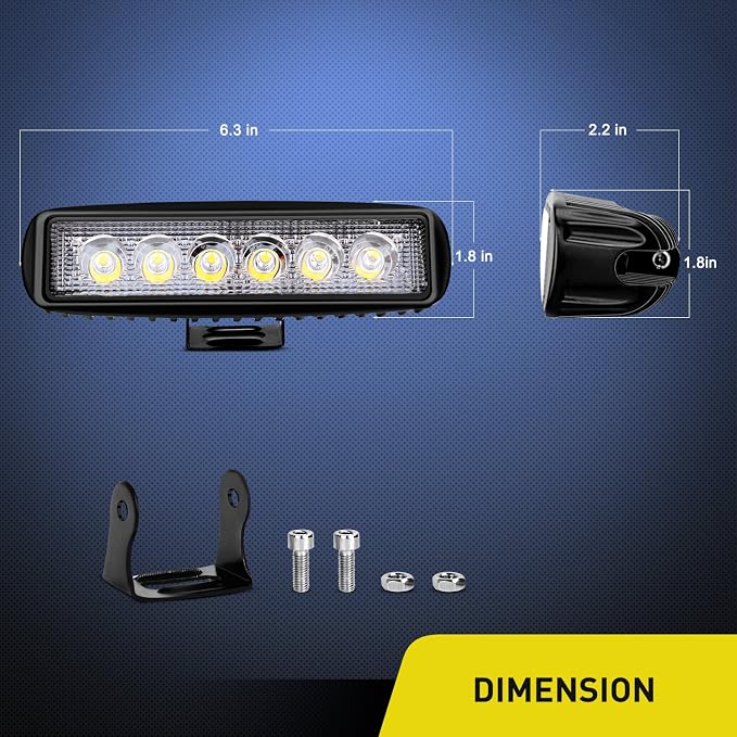 Nilight Led Light Bar 2PCS 18w Spot Driving Fog Light Led Pods Off Road Lights Boat Lights Driving Lights Led Work Light SUV Lamp