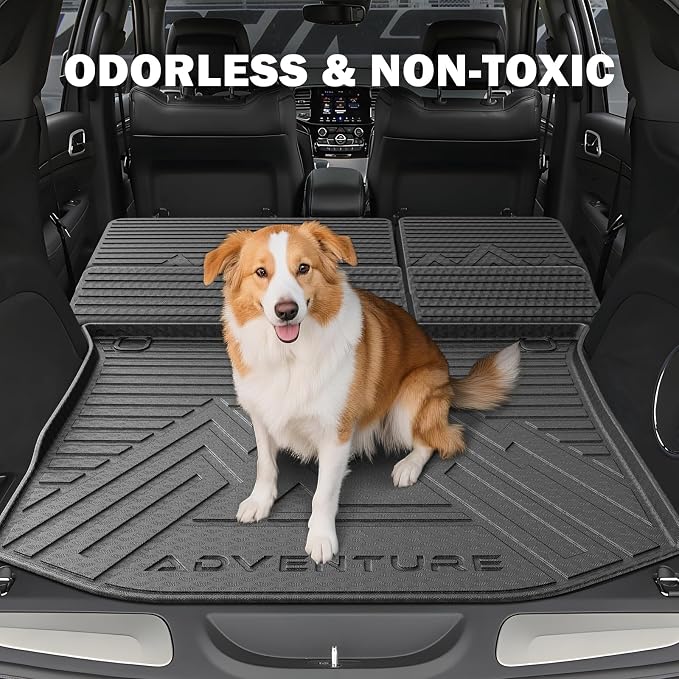 KUST Floor Mats for 2011-2021 Jeep Grand Cherokee Accessories (Not for L), All Weather Floor Liners & Trunk Mat & Rear Backrest Mats, TPE Rubber, Raised Edge, Full Set of 8