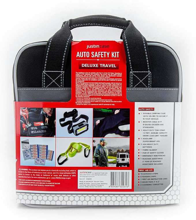 Justin Case Deluxe Auto Safety Kit with 365 Days of Roadside Assistance