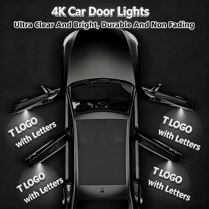 Car LED Welcome Light for Model S/3/X/Y 2pcs Car Door Lights Logo Projector