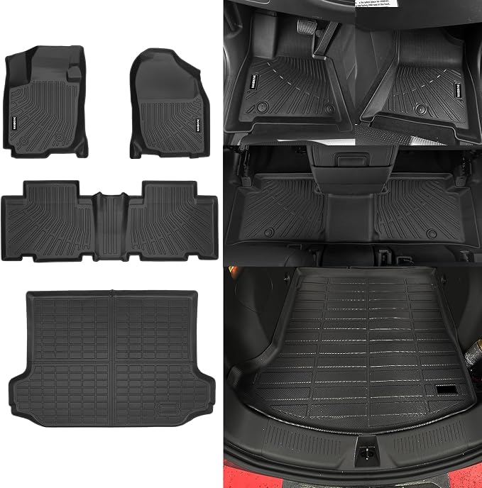 Naibeve Floor Mats for 2006-2012 Toyota RAV4-All Weather for Toyota RAV4 Floor Mats Liners 2 Row & Cargo Mats Liner (Floor Liner+Trunk Mat)