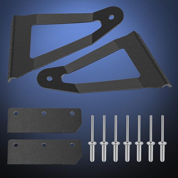 Nilight 2PCS 50 inch Curved LED Light Bar Bracket at Upper Windshield Roof Cab for 1984-2001 Jeep Cherokee XJ & 1986-1992 Comanche MJ