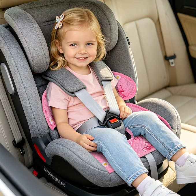 Piddle Pad Car Seat Liner, Waterproof Soft Car Seat Protector for Potty Training, (Pink Bow) | 360°leak-proof + non-slip | Fits car seats, strollers, high chairs |Toddler Travel | Pink Bow | Machine washable