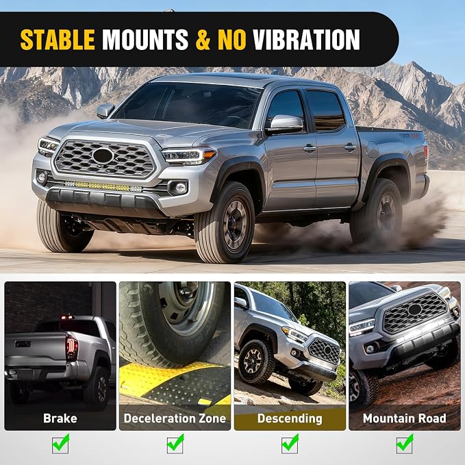 Nilight Front Lower Hidden Bumper Mounting Brackets for 32inch Single Double Row LED Light Bar Compatible with 2016-2023 Toyota Tacoma