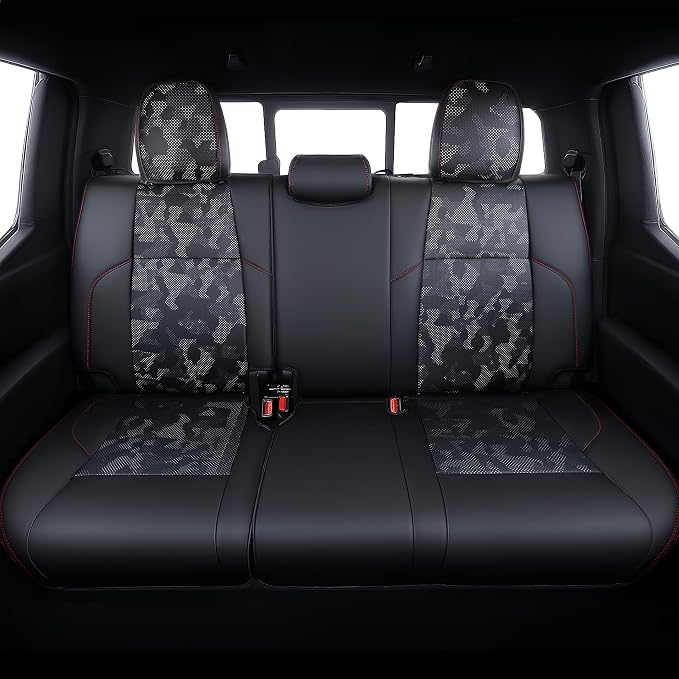 Leather Seat Covers Custom Fit for Tacoma Gen 4th (2024-2026) Double Cab | Custom Fit for SR, SR5, TRD PreRunner, TRD Sport, TRD Off-Road, Limited, Trailhunter - Fully Covered - Fit Like a Glove