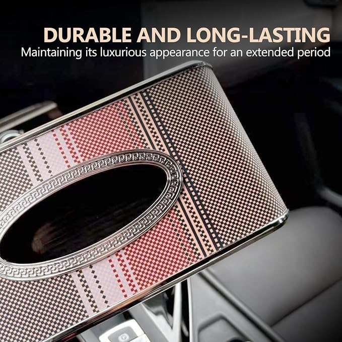 Car Tissue Holder, Faux Leather Visor Tissue Box Holder with Secure Clip, Hanging Tissue Dispenser for Sun Visor or Seat Back, Easy Access Organizer, Fits Most Cars SUVs Trucks (Hanging)
