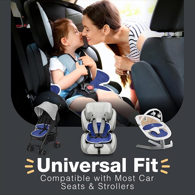Bear and Care - Potty Training Car Seat Protector - Waterproof Car Seat Liner - Piddle Pads for Stroller, Toddlers & Baby Carseat - Travel-Friendly Washable Liner Mat for Spills Leak (Blue, Pack of 2)