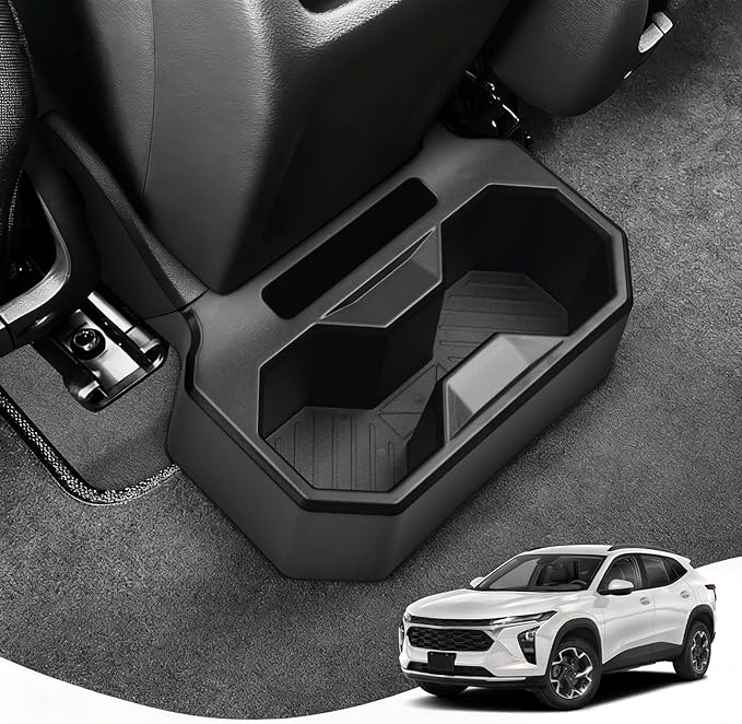 Karltys Car Backseat Cup Holder, Fixable Rear Cup Holder Organizer Tray with Tools, Interior Accessories Floor Back Seat Cup Holder for Chevy Chevrolet Trax 2024 2025 2026
