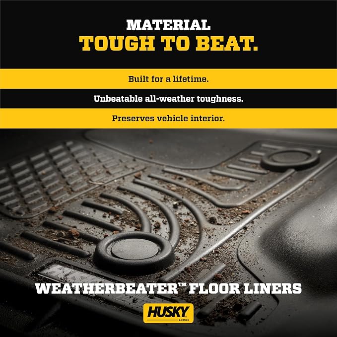 Husky Liners Weatherbeater Floor Mats | Fits 2021-2026 Toyota Sienna w/2nd Row Bench Seat | 2nd Row, 1-pc Black - 19801