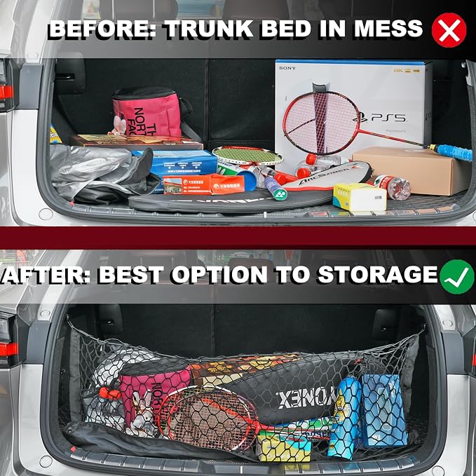 Envelope Style Cargo Net Compatible with Toyota 4runner 3row New 2026 2025 2024 2023 2022 2021 2020 2019 2018 2017 2016 2015 2014-2010 Trunk Car Rear Tailgate Touring Netting