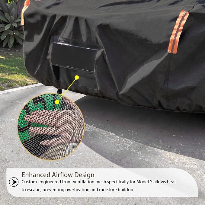 Tesla Model Y Car Cover (2020-2026) Waterproof All Weather, Heavy Duty Car Covers with Driver Door Zipper, Outdoor Rain Snow UV Protection (185" - 190")