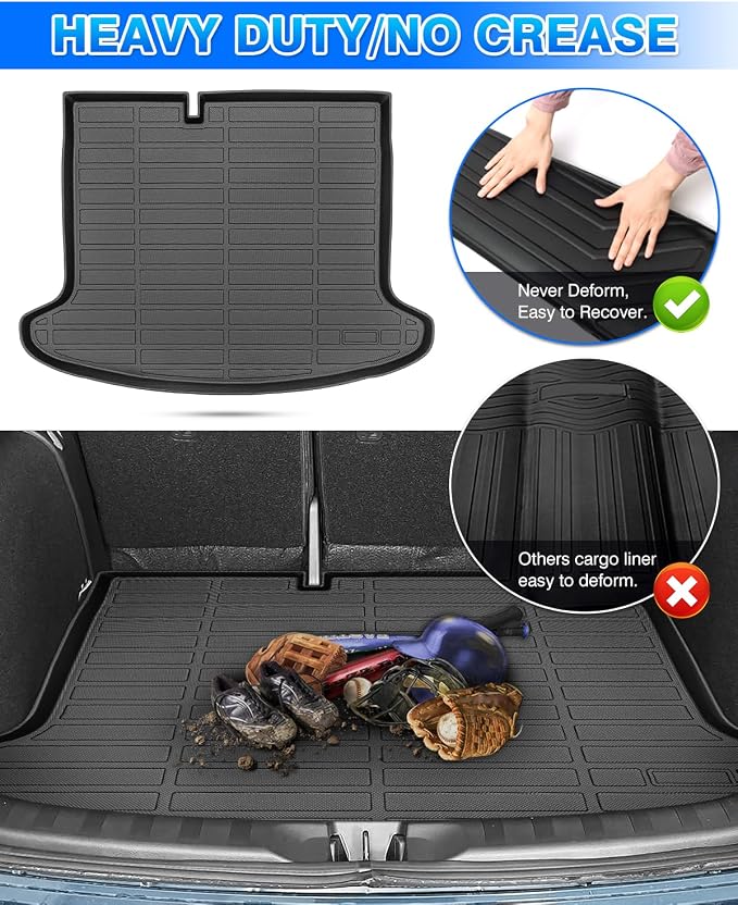 Cartist Cargo Mat Compatible with Nissan Kicks 2018 2019 2020 2021 2022 2023 2024 Trunk Mat Cargo Liner TPE All Weather Anti-Slip Odorless Trunk Mat
