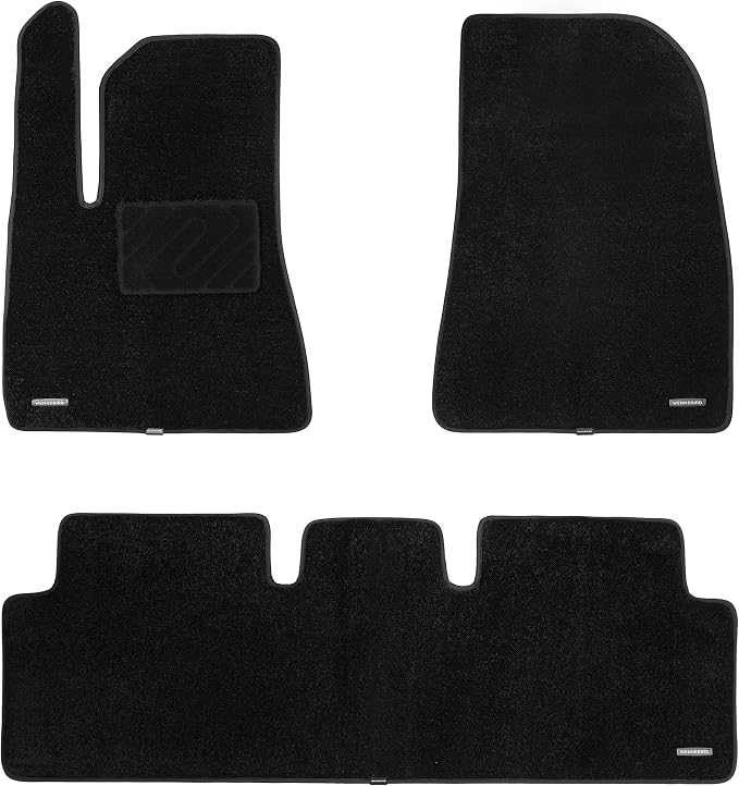 WENNEBIRD Carpet Floor Mats for Tesla Model 3 Highland 2024-2026, 3Pc | 0.6-Inch Ultra-Thick Plush Carpet, Noise-Reducing Comfort, Waterproof TPE Layer, Anti-Slip Backing
