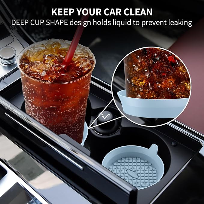 ME.FAN Car Cup Holder Coasters [4 Pack] Silicone Cups Mats, Automotive Universal Non-Slip Recessed Interior Accessories Ether