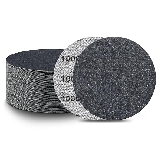 100 PCS 1000 Grit 3 Inch Wet Dry Hook and Loop Sanding Discs, Silicon Carbide Round Sandpaper for Drill Polishing Kit, Sanding Sheets Assortment for Wood Metal or Auto