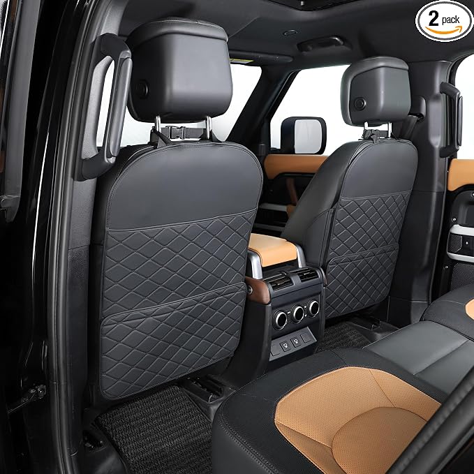 TAIKOO Seat Back Protector,Shields Seat Backs From Kicks and Adds Storage | kick mats back seat protector easy to install and clean, well-crafted, sturdy, durable and stylish.2 Pack