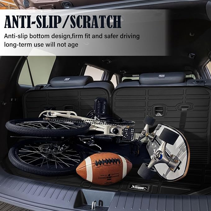 Kia Trunk & Backrest Mat 2021-2025 - All Weather TPE Cargo Liner Protector, 3rd Row Back Seat Cover Accessories | All Weather TPE Protector Back Seat Cover 3rd Row for 2021-2025 Kia Sorento Accessories
