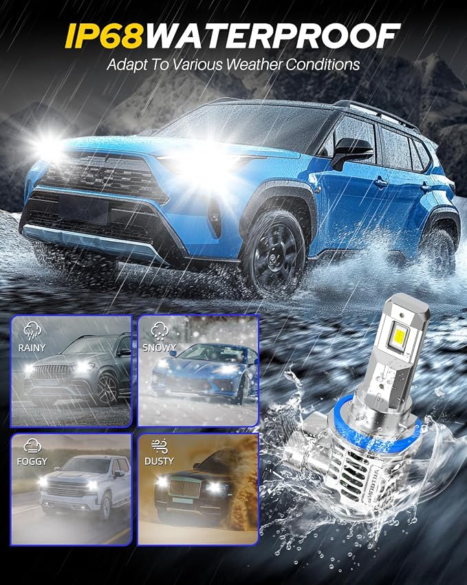 AUTOONE 2026 Upgraded 9005 HB3 H11 H8 H9 Headlight Fog Bulbs, 1400% Bright 140000 Lumens