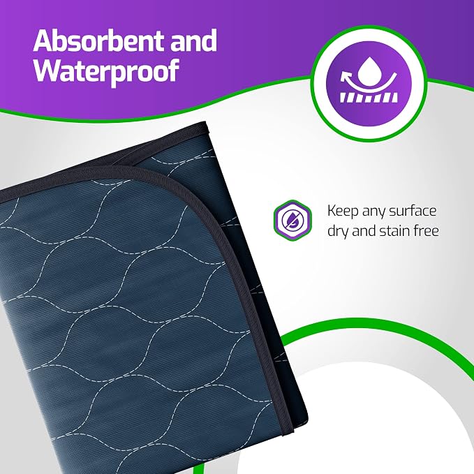 Waterproof Seat Protector (17.7 x 17.7)” - Blue Absorbent Seat Covers - Waterproof Chair Pad for Incontinence Washable - Chair Protectors - Incontinence Pads for Kids, Pets, Adults, & Seniors