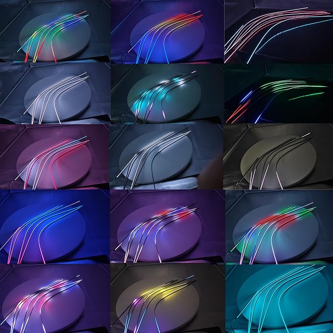 Dreamcolor Acrylic Interior Car LED Strip Light, RGB 22 in 1 Fiber Optic Ambient Lighting Kits, 16 Million Colors Sound Active Function Car Neon Lights with Wireless APP
