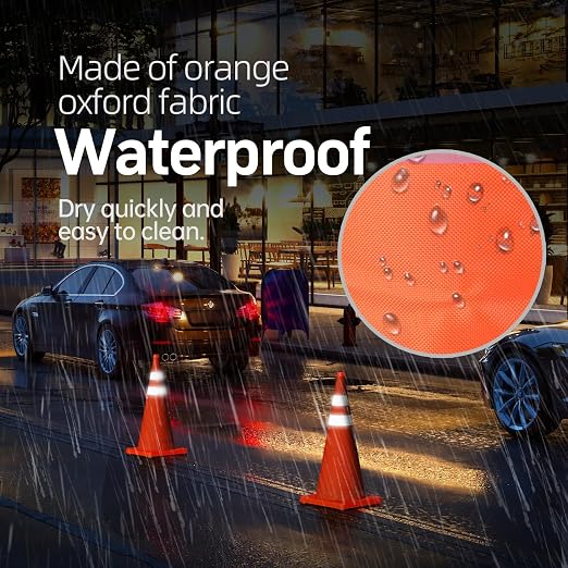BATTIFE [4 Pack] 28 Inch Collapsible Traffic Safety Orange Cones, Multi Purpose Pop-up Cones and Reflective Collar, for Road Parking, Driving Practice