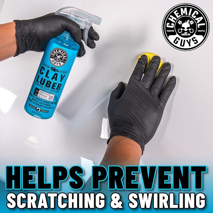 Chemical Guys Clay Bar and Luber Synthetic Lubricant Kit - Light/Medium Duty OG Clay Bar for Removing embedded dirt from Paint, Glass, and Metal, Essential Detailing Accessory - 2 Items