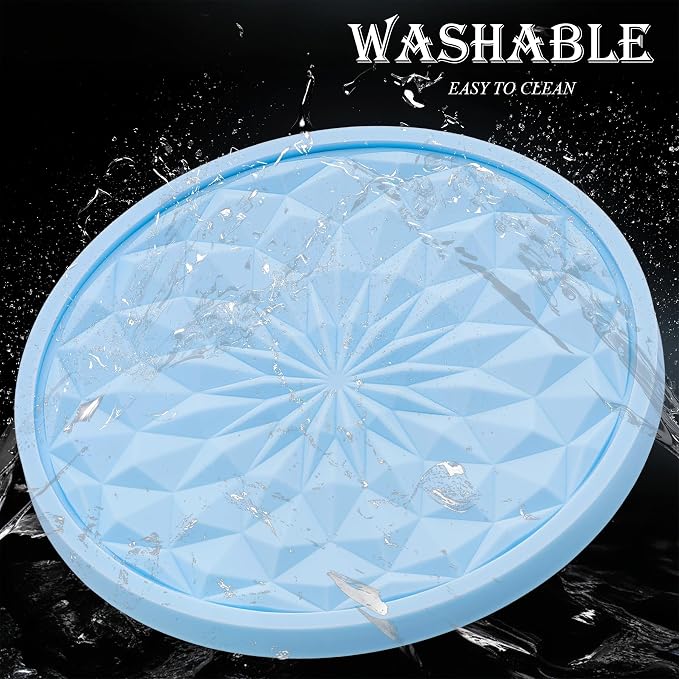 2 Pack Silicone Car Cup Holder Coaster – 2.75 Inch Non-Slip Drink Mat, Universal Fit for Most Vehicles – Cute & Functional Auto Accessories (Light Blue)