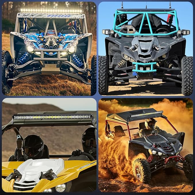 Nilight Light Bar Mounting Brackets for 40-42 Inch LED Straight Curved Lights UTV Roof Upper Windshield Compatible with Yamaha YXZ 1000 1000R Models 2016 2017 2018